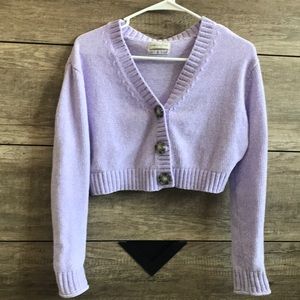 Lavender crop cardigan